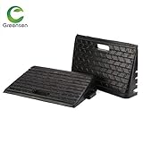 Heavy Duty Car Ramp, 2PCS Black Portable Rubber Kerb Ramps with Anti-Slip Treads for Car Scooter Caravan Wheelchair Disabled Access, 48.5 x 30 x 9.5cm