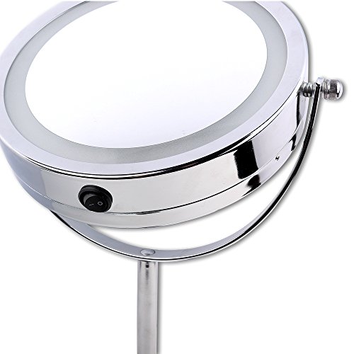 S/O® LED Spiegel rund 16 LEDs Schminkspiegel mit LED Make up Spiegel