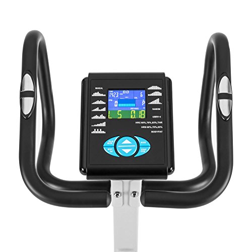 CAPITAL SPORTS Durate X77 Cardiobike Heimtrainer Fitnessbike Ergometer (Trainingscomputer mit LCD-Display, Trainingsprogramme: H.R.C.; T.H.R.; Körperfett, 9 feste Programme, belastbar bis 100 kg) schwarz oder silber - 5