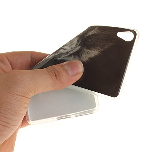 Sony XA Hülle, Xperia XA Hülle Case, Cozy Hut Sony Xperia XA Hülle TPU Case Schutzhülle Silikon Crystal Clear Case Sony Xperia XA (5 Zoll) Hülle Case Cover Ultra-Transparente Flexible TPU Bumper Handy Tasche Case Cover Etui Hülle mit Anti-Rutsch Kratzfest – Black Lion - 6