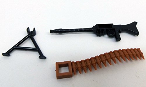 Modbrix 7625 – 10 x Maschinengewehr mit Patronengurt und Standfuß,Custom Waffen Set für Lego Figuren - 2