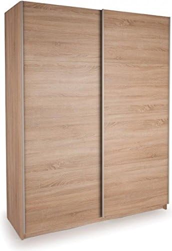 Dallas Sliding Bedroom Wardrobe Storage Closet 2 Door | 3D Textured Oak Wood