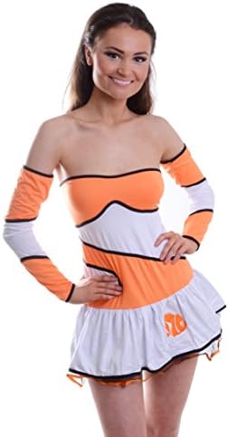 WOMENS LADIES SEXY CLOWN FISH FINDING NEMO COSTUME HEN DOO FANCY DRESS PARTY OUTFIT