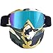 Produktbild Motorradhelm Schutzbrille Brille Mit Abnehmbarer Maske, Abnehmbare Anti-Fog Warme Brille Mundfilter Einstellbare Anti-Rutsch-GüRtel Retro Harley Combat Motocross,Multicolored,Camouflage