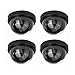 Price comparison product image L-San Outdoor Imitation Dome Camera 4 Fake Monitors Simulation Surveillance Camera with LED Lights Indoor Camera (Black, White) (color : BLACK)