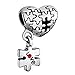 Produktbild Puzzle Herz Charme baumeln Love rot Geburtsstein Perle Charm für Pandora Chamilia Charms Armbänder