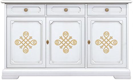 Lacquered sideboard with gold details