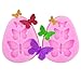 Produktbild *Versand aus Deutschland* 2er 3-Loch Schmetterling SILIKON AUSSTECHER Ausstechform für Marzipan Fondant Tortendeko Seife Form Kuchen Hochzeitstorte