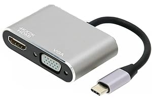 Multibao USB C to HDMI VGA Adapter, 4k*2k 1080P 2 IN 1 Type C to VGA HDMI Cable Compatible with MacBook Pro/Dell XPS/Samsung/Huawei and more
