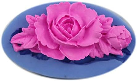 Trendy 3D Resin Flower Shaped Chocolate Mold Food Grade Plastic Candy Ice Soap Fondant Cake Mould Random Color