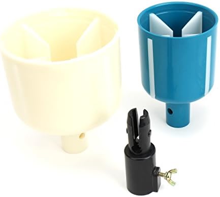 Idea On Easy &amp; Safe 3.1" &amp; 4.3" Silicon Wings Light Bulb Changer Cup Shape Adapters With Pole Socket (2 Adapters 1 Socket, Without Poles) White and Blue