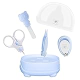 Faireach Trousse de Soin Bébé Coupe Ongle Bébé Set de 4 pièces-Cisaux à ongles, 