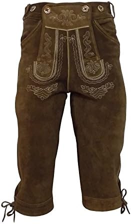 'Men's costume knee leather trousers with elasticated waistband Franzl Waller Costume Fashions Free Returns. SALE. + H – Antique Brown – size 44 – 62 antikbraun Size:60 (BW 111-115 cm)