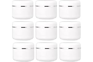 IMIROOTREE Lot de 20 pots vides en plastique avec couvercle à visser et doublure en polypropylène 50 ml - Pour crème, baume à lèvres - Blanc
