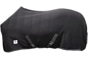 HORSE MASTER Horse Fleece Cooler Rug - Lightweight Travel Rug with Standard Neck Featuring Belly Straps - Comfortable Blanket Breathable Sheet for Outdoor Yards Stable