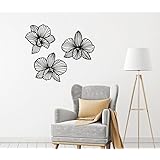 Wandtattoo Orchideen Wandaufkleber, Sticker aus Vinyl, Abziehbild in drei Größen, schwarz, weiß, hellgrau, mittelgrau