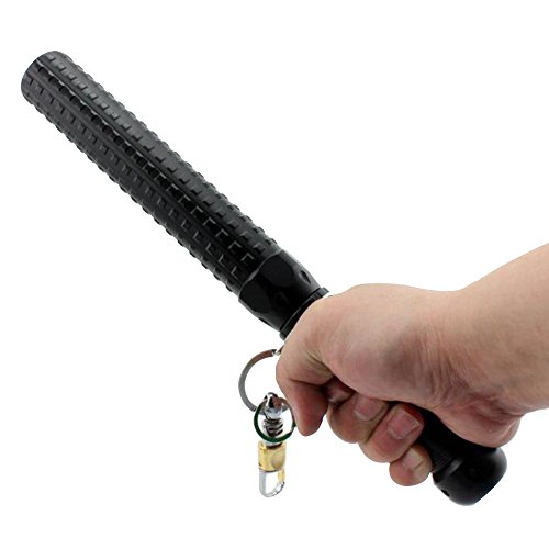 Tping Zoomable CREE Q5 LED Taschenlampe Lange Spikes Mace Baseballschläger Form Taschenlampe für Selbstverteidigung, Camping, Wandern (Schwarz) - 5