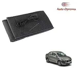Auto Oprema Leatherette Dotted Black Car Steering Wheel Cover for Maruti Suzuki Swift Dzire 2019
