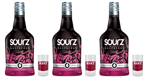 Preisvergleich Produktbild Sourz Raspberry 15% 3 x 0,7 Liter incl. 3 Gläser