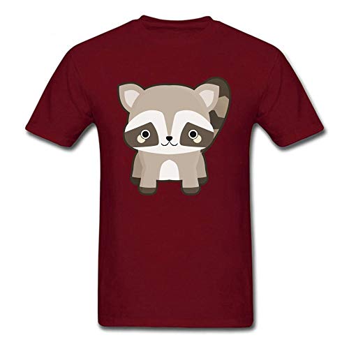 VC Kawaii Raccoon T Shirt For Men Red T-Shirt Lovely Cartoon Print Tops Plus Size Tees Cheap Clothes Summer/Autumn