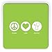 Produktbild Rikki Knight Peace Love Doctor Design Square Kühlschrank Magnet, Lime Green