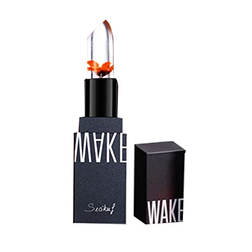 Jelly Lipstick,Richoose Jelly Lipstick with Flower/Moisturizing Lipstick/Change Temperature Color Lip Blam Waterproof Long Lasting Intense Wear Lipstick Gloss [Nonstick Cup]