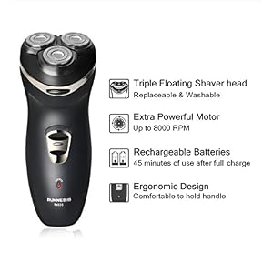 RunWe Electric Shaver for Men Premium Cordless Razor with Pop up Trimmer Wet and Dry Use - Image 2