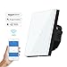 Produktbild Wlan lichtschalter,Bagotte Smart Home Wifi Schalter 1 Weg Kompatibel für Alexa and Google Home, Gehärtetes Glas Touch lichtschalter with Fernbedienung and Timing-Funktion - (1 Pack,White)…