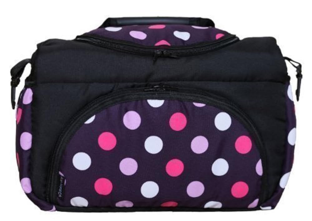TP-22 Wickeltasche PIA von Baby-Joy XXXL Übergröße Schwarz Lila Pink Kugel Windeltasche Pflegetasche Babytasche Tragetasche