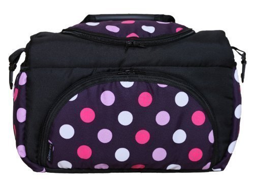 TP-22 Wickeltasche PIA von Baby-Joy XXXL Übergröße Schwarz Lila Pink Kugel Windeltasche Pflegetasche Babytasche Tragetasche