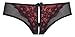 Produktbild Damen Dessous Sinnlich Spitzen Thong V-7795 Tamarillo Sorbet von Axami Schwarz/Rot (Größe 36-42)