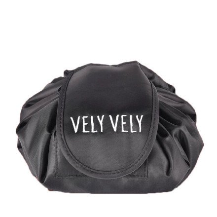 WSGQLT Magic Travel Pouch Grande capacità Vely Lazy Borsa da viaggio Kit Multifunzione Cosmetic Storage Organizer Portable Quick Pack (Nero) (Black)