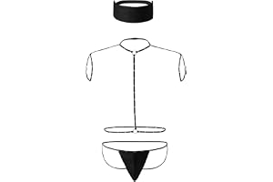 EROMATE Mens Butler Lingerie Underwear Tuxedo Waiter Server Brief Costume Outfit