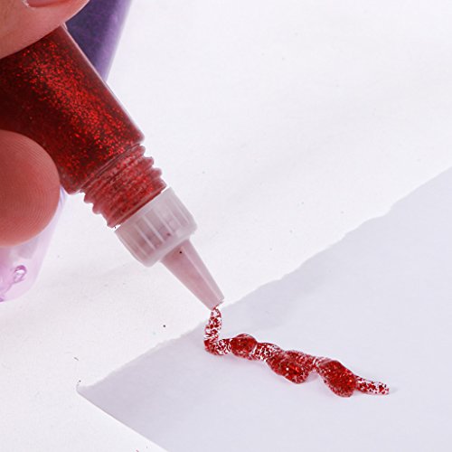 MagiDeal 6pcs Glitter Glue Glue Stifte Glitter Gelmalstifte – Dunkle Farbe - 5