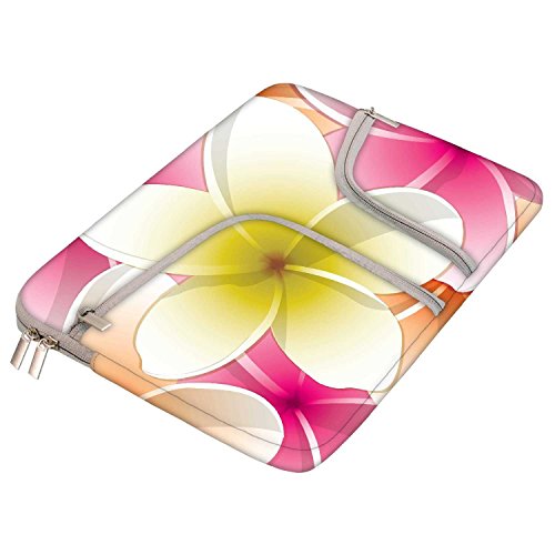 Alle Zweck hell Frangipani Karte in Vector Format 14 bis 14,6 Schutz Neopren mit Tragetasche aus Tasche für MacBook Pro 15/Macbook Pro 15 Touch Bar & 35,6 cm Acer Dell HP Lenovo Chromebook - 4