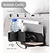 Produktbild betttasche Bett-Caddy-Organizer Betttaschen Sofa Hängeaufbewahrung Handy Tablet PC Buch Fernbedienung Brille schwarz mit Dual-USB-Ladegerät Unterstützung aufladen (Mit USB-Ladegerät und Netzkabel)