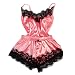 Produktbild Innerternet Damen Negligee Sexy Satin Nachtwäsche Dessous Set Kurz Schlafanzüge Träger Nachthemd Babydoll Rückenfrei Pyjama mit Spitze