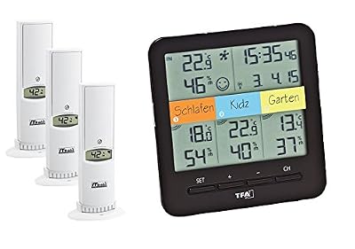 TFA-Dostmann 30.3060.01 Klima Home Thermomètre/hygromètre sans Fil, Noir (Noir Batteries)