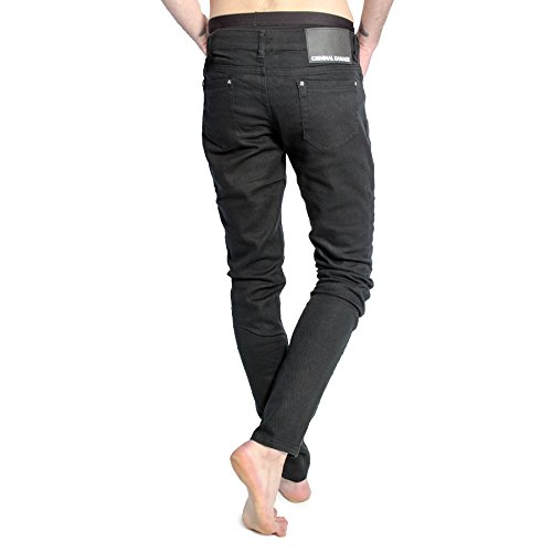 Unisex CRIMINAL DAMAGE Black Skinny Jeans Size 36