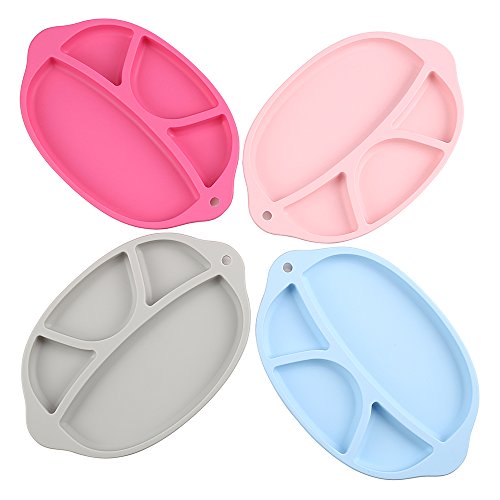 Jonhen Baby-Tischsets,Tischunterlage Platzmatte aus Silikon, einfach abwaschbar, super geeignet zum Essen lernen für Babys und Kleinkinder, Babyteller Tischset Babyschale Kinderteller - 7