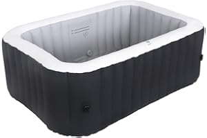 CHICHL GardWell Whirlpool URBAN - für 2 Personen - ideal für Terrasse und Balkone - 105 Luft-Massagedüsen - inklusive Wärmepumpe, Filterkartusche, Poolabdeckung und Bodenschutzmatte