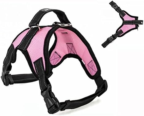 Safety Front Range No-Pull Dog Harness,3m Reflective Vest for Dogs Easy Control (MESH PINK, MEDIUM)