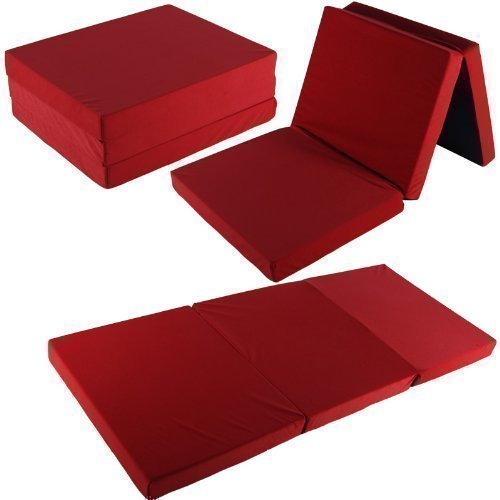 toys4u Colchón Individual Plegable, Portable 195x80x10cm - Rojo