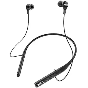 (Renewed) Mivi Collar 2B Wireless Earphones. Bluetooth Earphones with Fast Charging, Powerful Bass, HD Sound and Made in India - Black