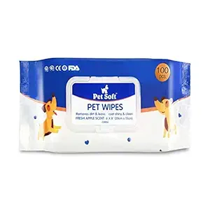 PSK PET MART Dog Grooming Wipes Pet Wipes Shih tzu Grooming Wipes,Extra Moist & Thick Grooming Puppy Wipes 100 Pcs Deodorizing and Hypoallergenic Fresh Wipes for Dogs & Cats