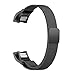 Price comparison product image Fintie Fitbit Alta HR / Alta Band, [Unique Magnet Lock] Adjustable Milanese Loop Stainless Steel Metal Replacement Wristband Bracelet Watchband for Fitbit Alta HR 2017 and Alta Fitness Tracker - Black