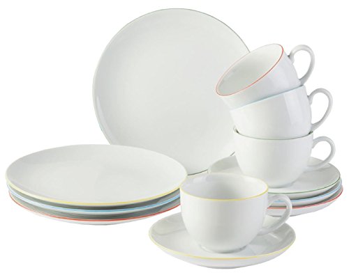 vivo Villeroy & Boch Group 19-5246-9014 Fresh Color Kaffee Set 12 teilig Geschirrsets, Porzellan, weiß, 21.5 x 20 x 20.5 cm, 12 Einheiten