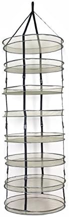 8 Tier Diameter 60cm Green Mesh greenhouse dry net and Hydroponic Hanging Grow dry rack