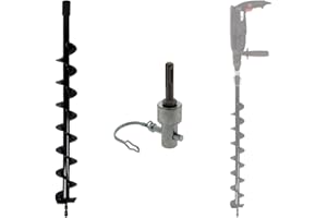 GT MARKET Erdbohrer Ø 80 mm mit Adapter für Bohrmaschine und SDS-Plus Bohrhammer