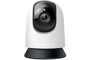MERCUSYS WiFi Surveillance Camera Indoor 360° 1080p, Night Vision, Real Time Notifications, Person Detection, Motion Tracking, Remote Control, Compatible with Alexa, MC200